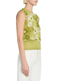 Soutache Silk-Blend Knit Top