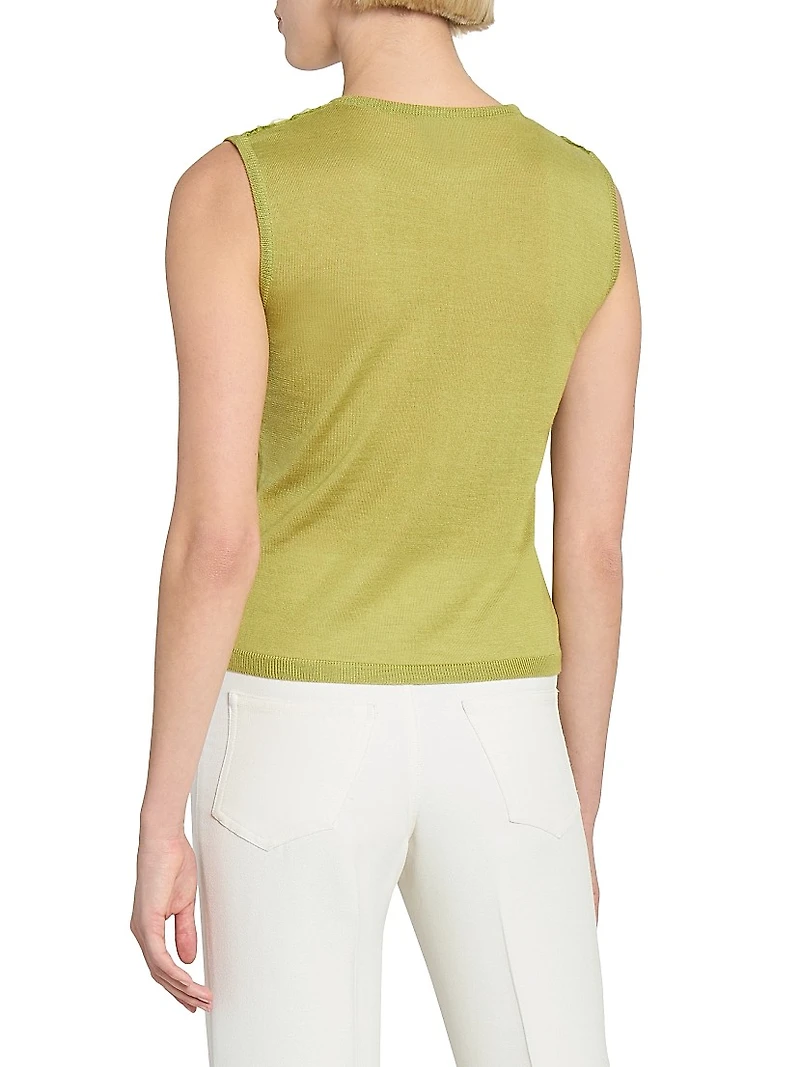 Soutache Silk-Blend Knit Top