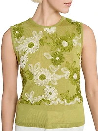 Soutache Silk-Blend Knit Top