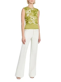 Soutache Silk-Blend Knit Top