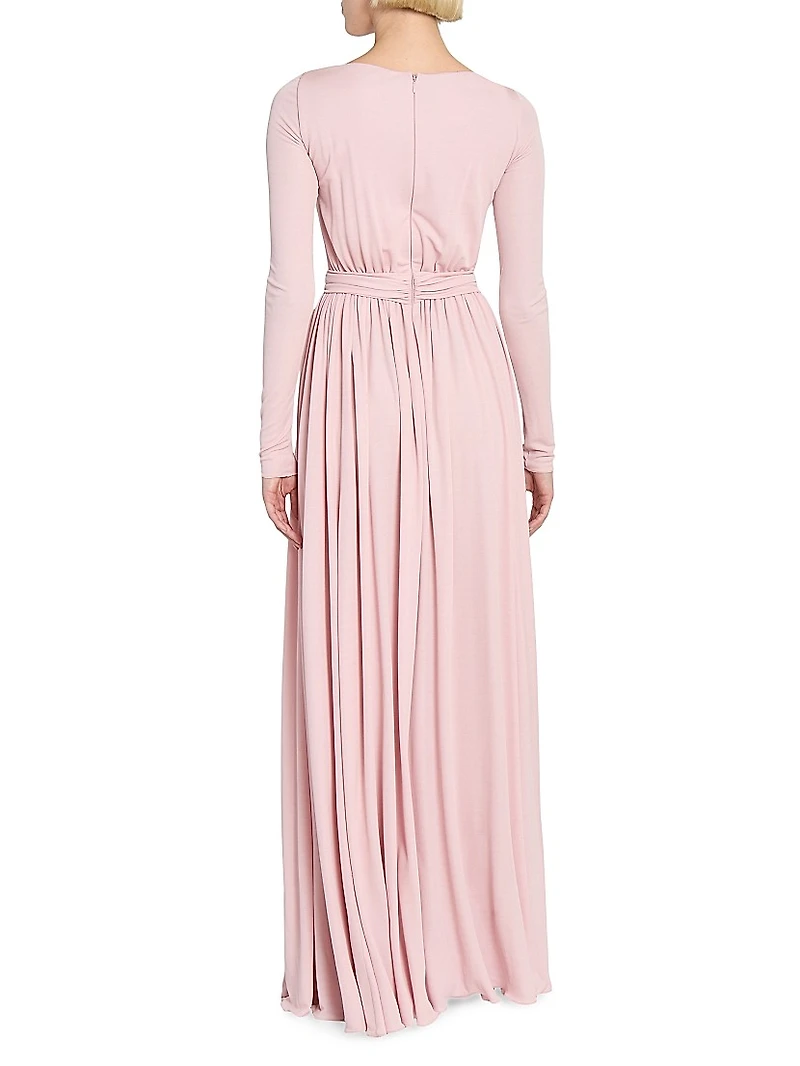 Twisted Long-Sleeve Maxi Dress