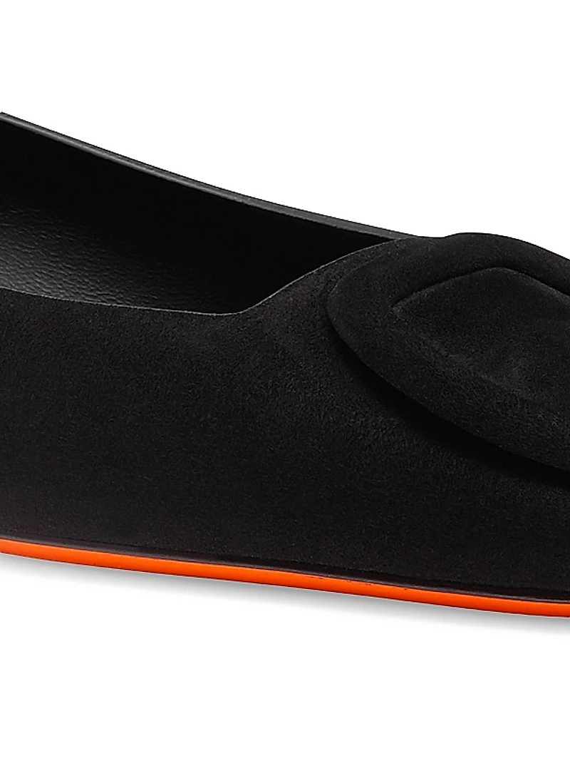 Soft Square-Toe Suede Ballet Flats