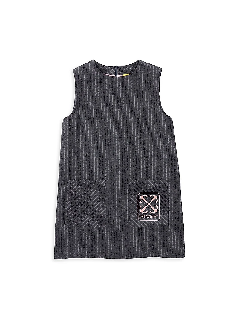 Little Girl's & Pinstripe A-Line Dress