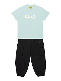 Little Girl's & Girl's Off Stamp Clear Cargo Pants