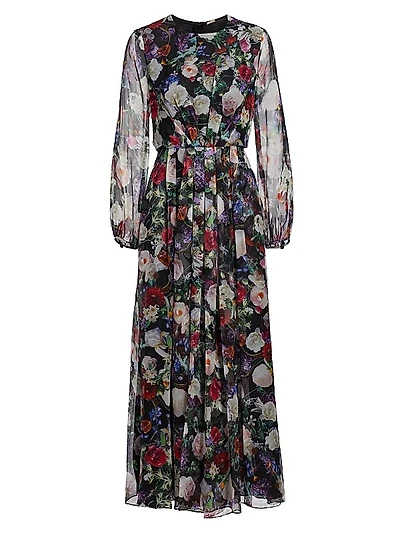Paravincini Floral Silk Chiffon Maxi Dress
