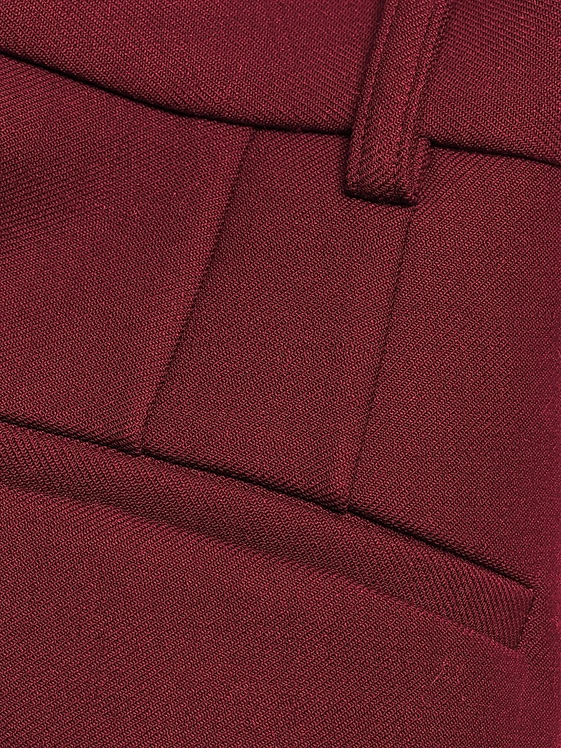 Silk-Wool Straight-Leg Trousers