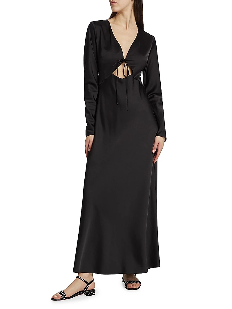 Danika Satin Keyhole Maxi-Dress
