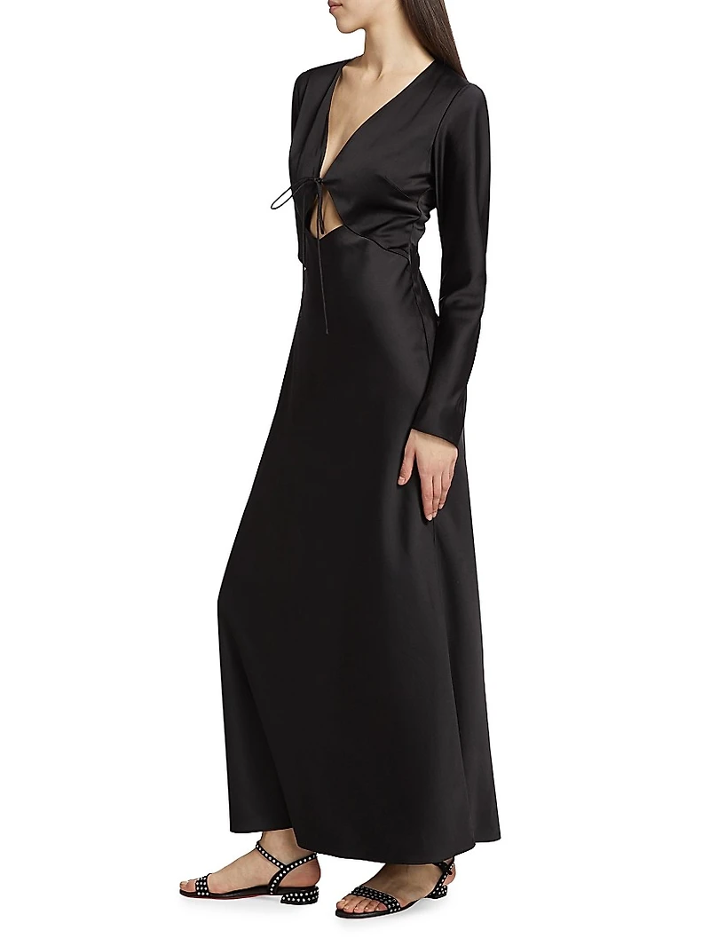 Danika Satin Keyhole Maxi-Dress