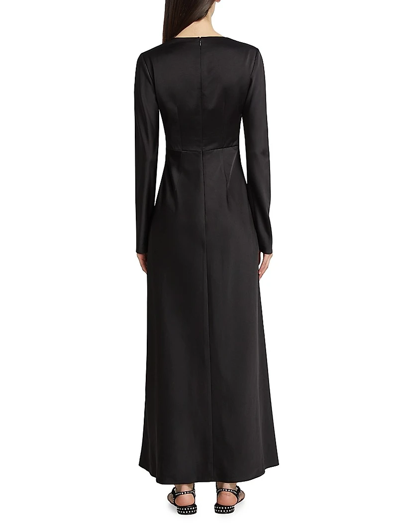 Danika Satin Keyhole Maxi-Dress