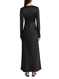 Danika Satin Keyhole Maxi-Dress
