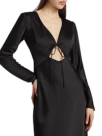 Danika Satin Keyhole Maxi-Dress