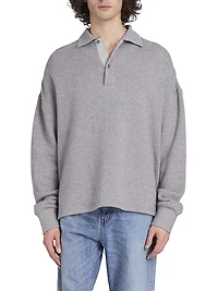 Cotton-Blend Polo Sweatshirt
