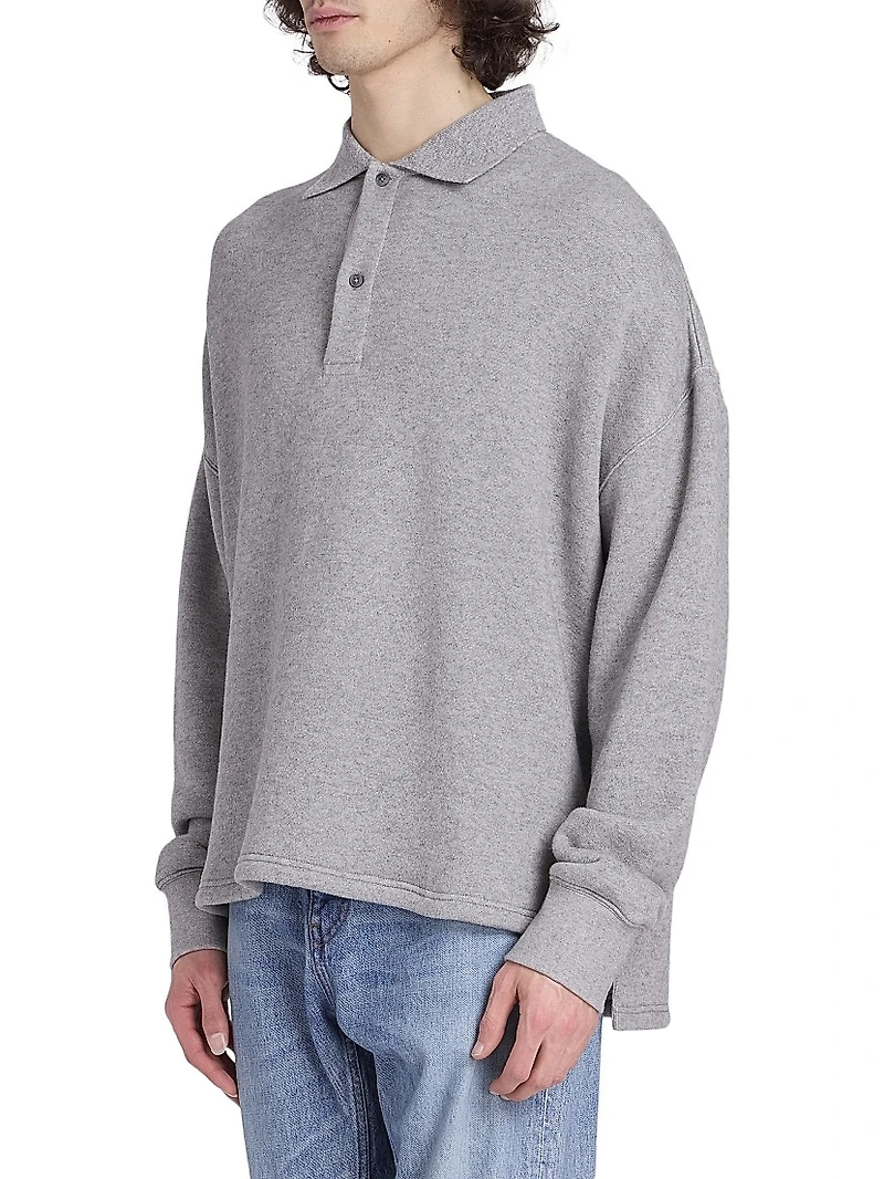 Cotton-Blend Polo Sweatshirt