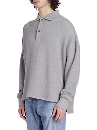 Cotton-Blend Polo Sweatshirt