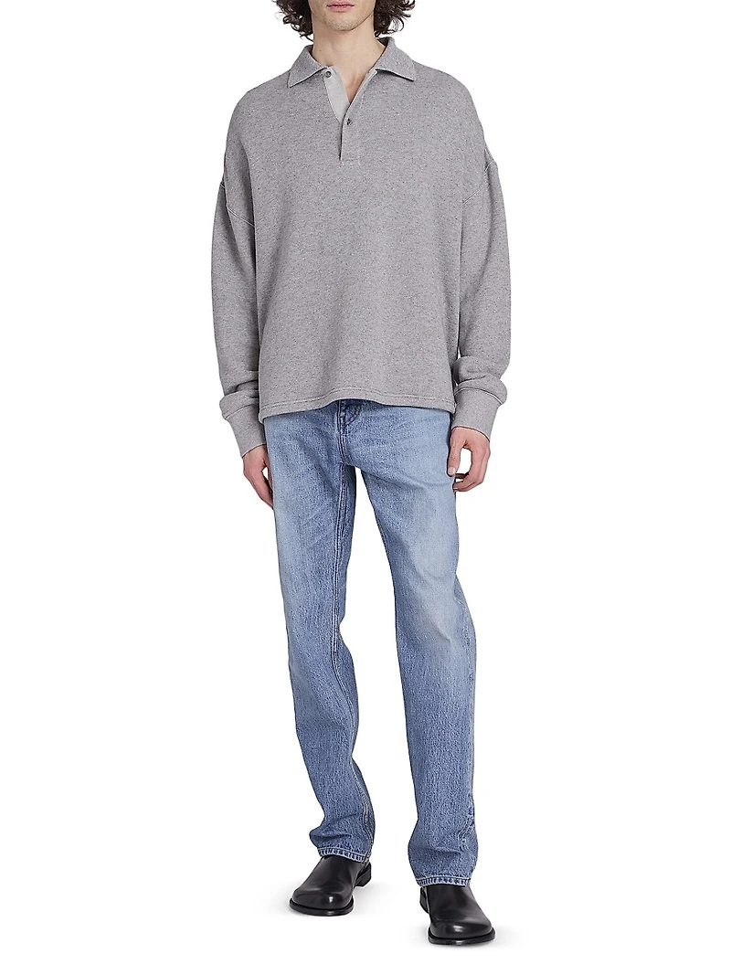 Cotton-Blend Polo Sweatshirt