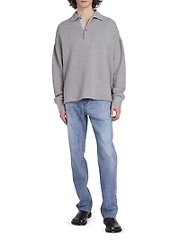 Cotton-Blend Polo Sweatshirt