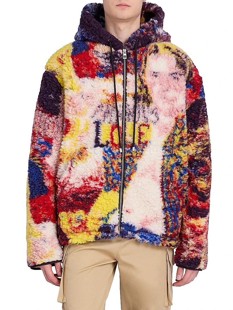 Logo Wool-Blend Hooded Jacket