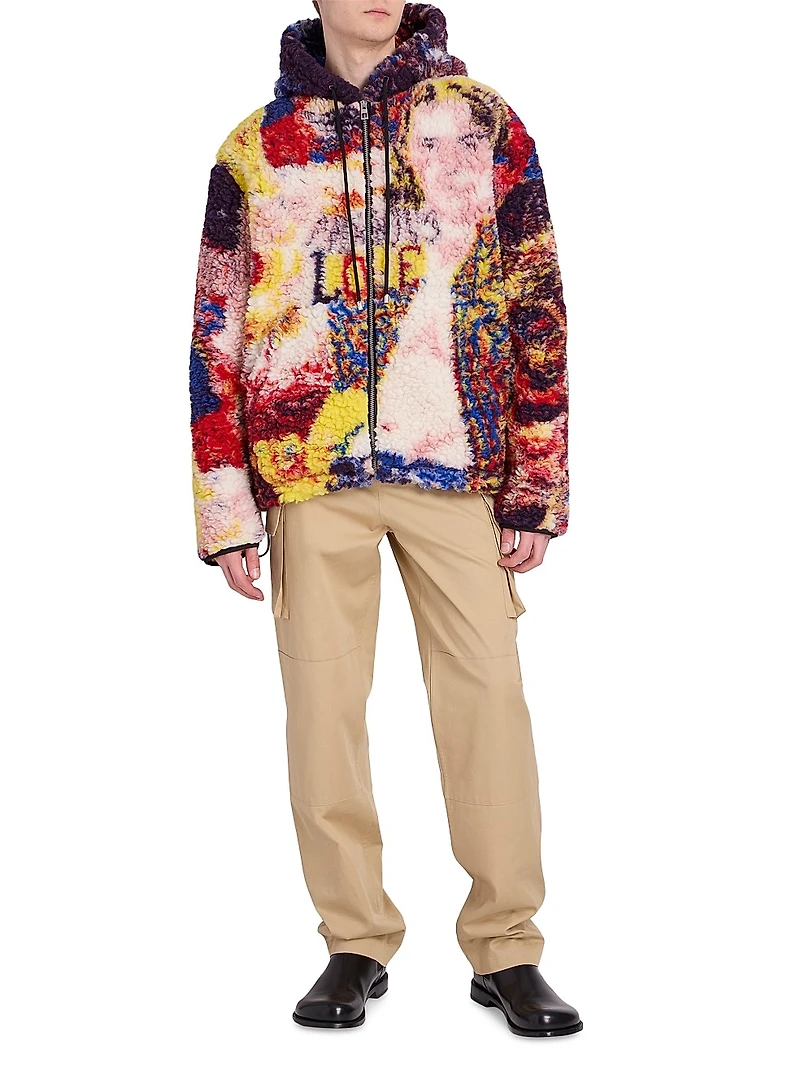 Logo Wool-Blend Hooded Jacket