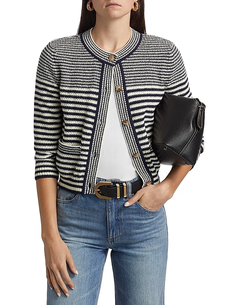 Compact Stripe Cardigan