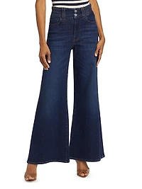 Triple Binding Crop Palazzo Jeans