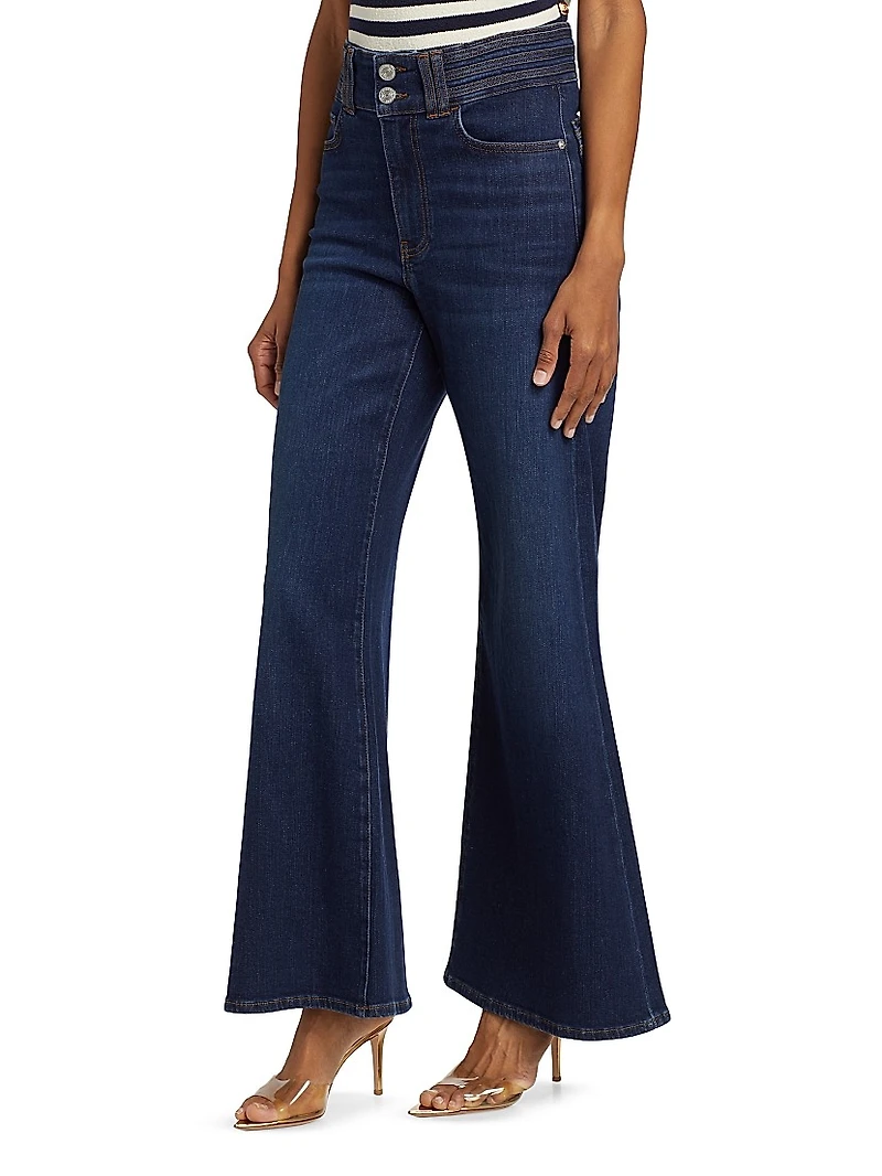 Triple Binding Crop Palazzo Jeans