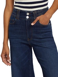 Triple Binding Crop Palazzo Jeans