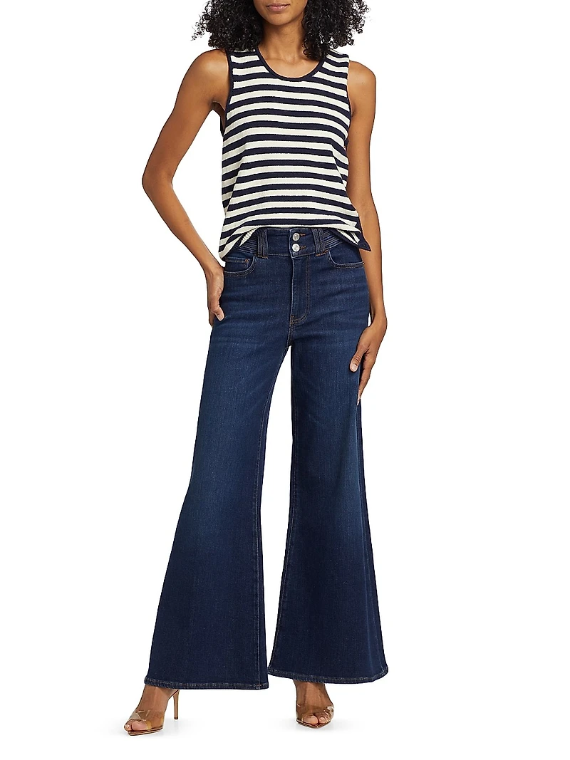 Triple Binding Crop Palazzo Jeans