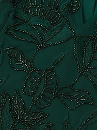 Beaded Satin Sleeveless Gown