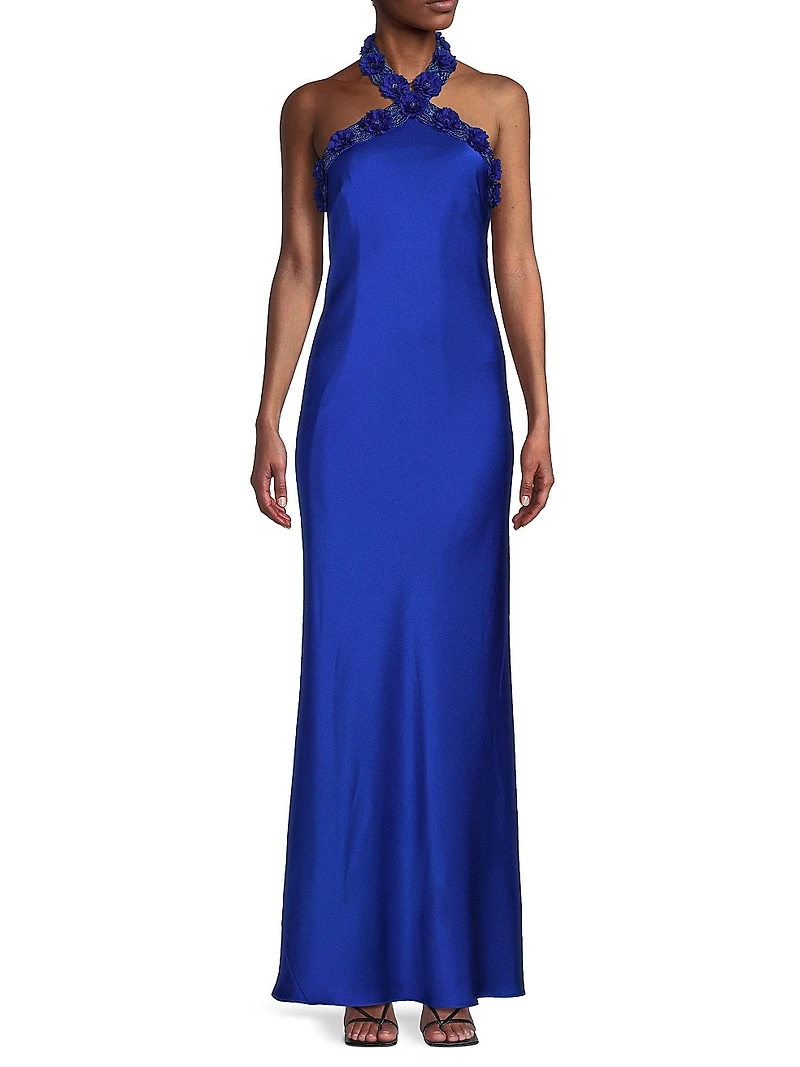 Satin Halterneck Mermaid Gown