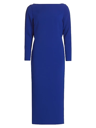 Cowlback Long-Sleeve Cocktail Dress