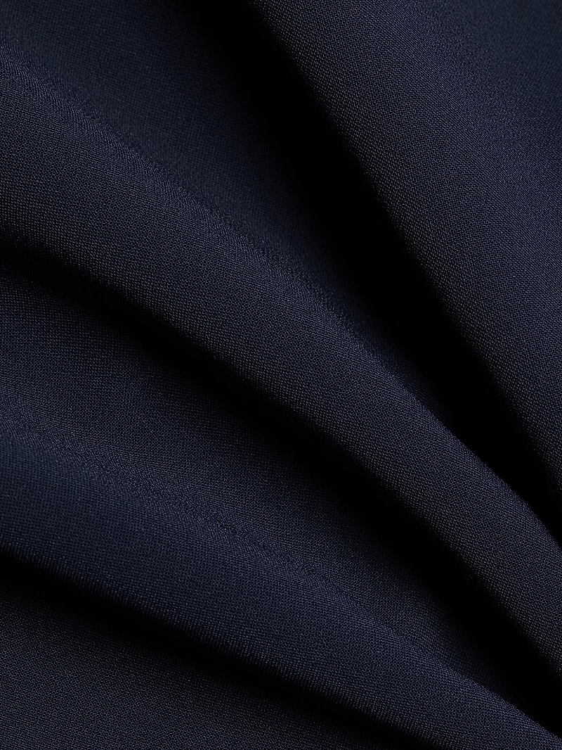 Draped Crêpe Cocktail Dress