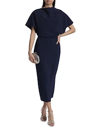 Draped Crêpe Cocktail Dress