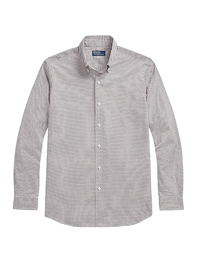 Micro Plaid Cotton Button-Down Shirt