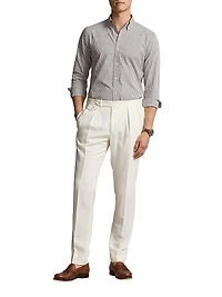 Micro Plaid Cotton Button-Down Shirt