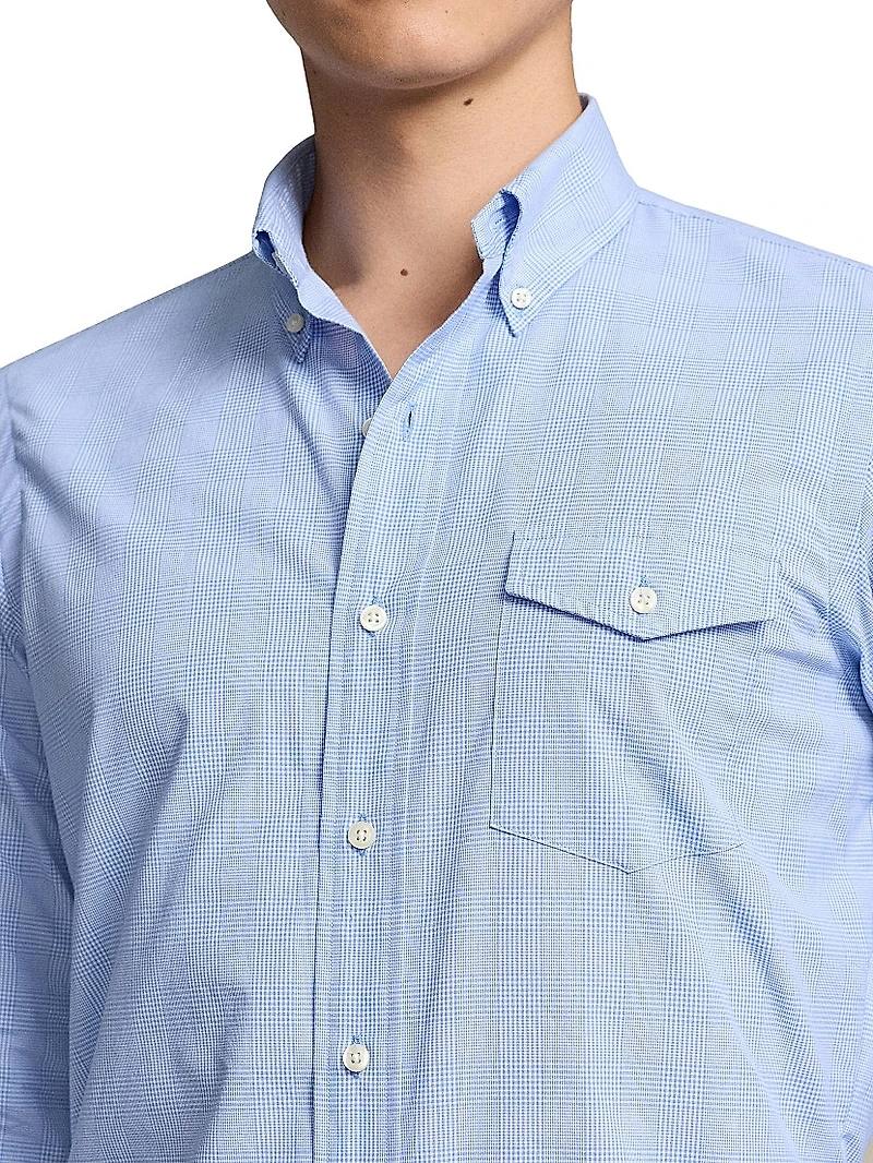 Plaid Cotton Button-Down Shirt