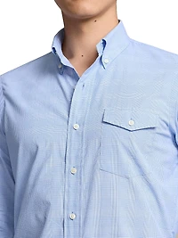 Plaid Cotton Button-Down Shirt