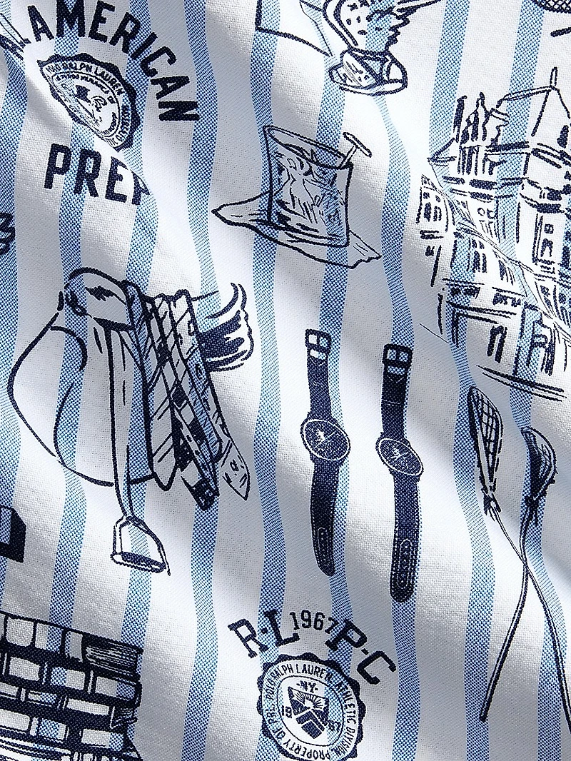 Striped Short-Sleeve Oxford Shirt