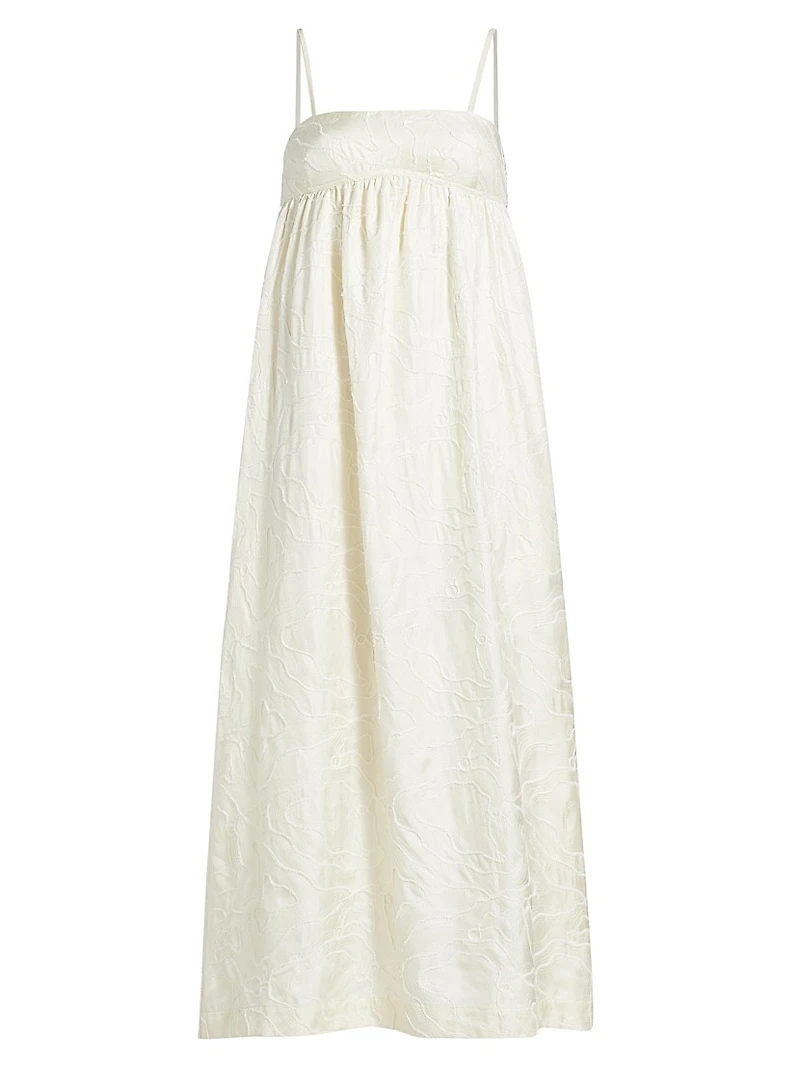 Cavola Embroidered Silk Maxi Dress