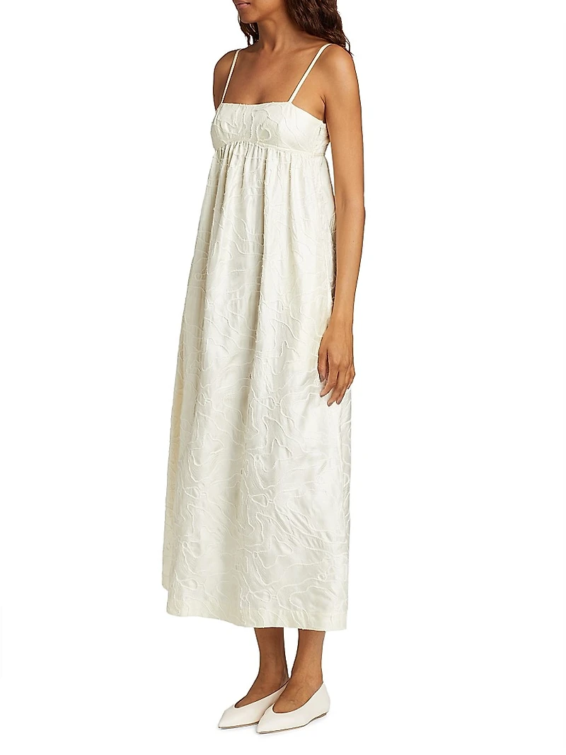 Cavola Embroidered Silk Maxi Dress