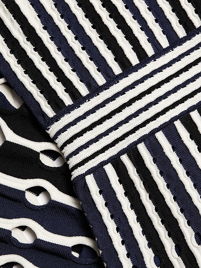 Nash Stripe Punchout Midi-Dress