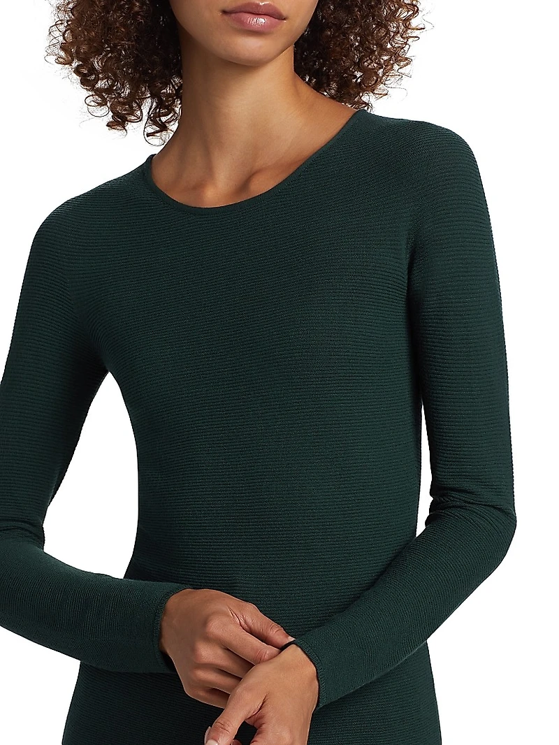 Rib-Knit Jersey Long-Sleeve T-Shirt