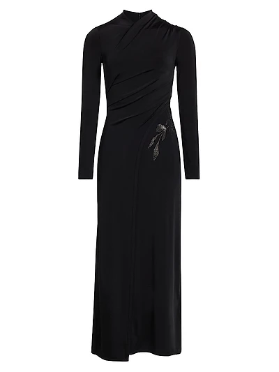 Jersey Embellished Midi-Dress