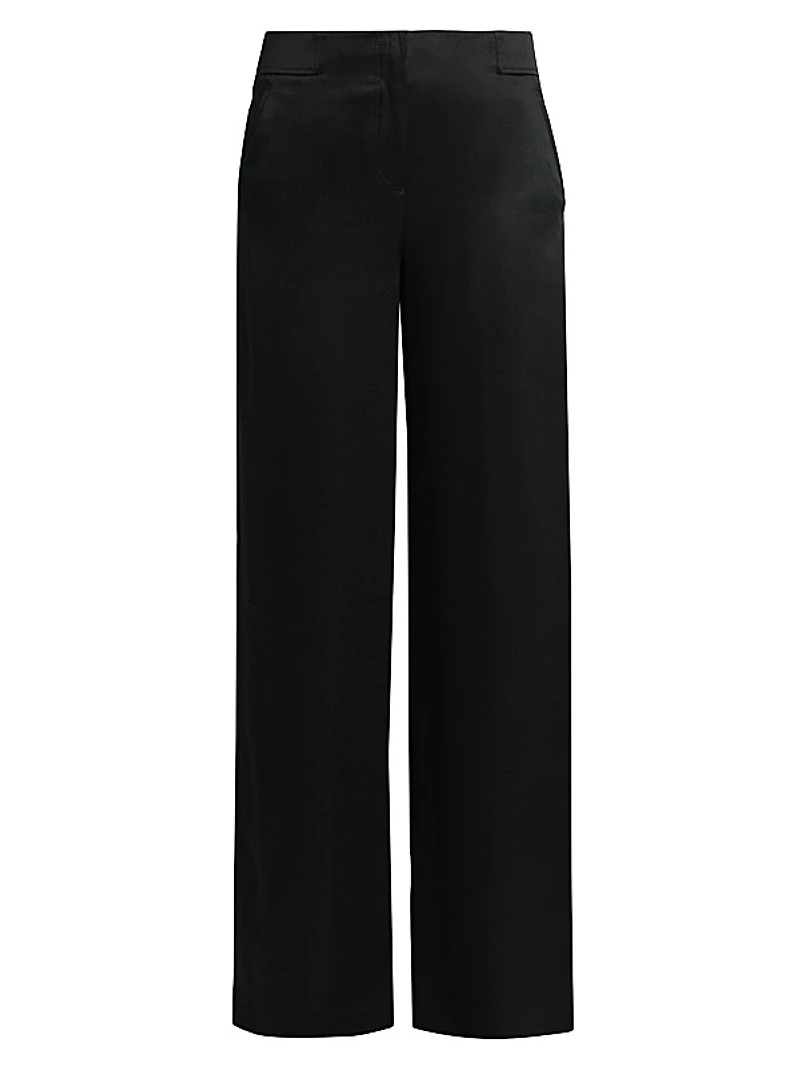Silk Straight-Leg Pants