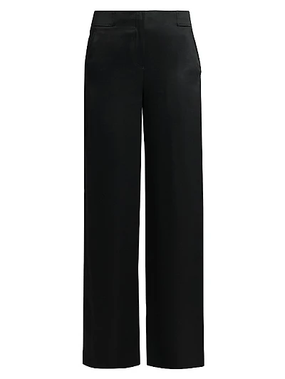 Silk Straight-Leg Pants