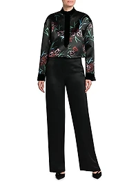 Silk Straight-Leg Pants