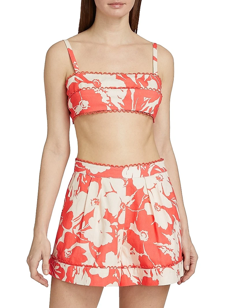 Alina Cotton Floral Bra Top