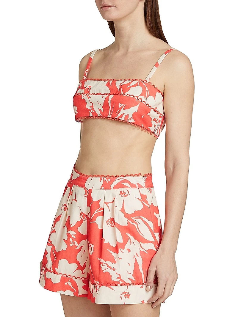 Alina Cotton Floral Bra Top