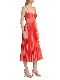 Krisley Pleated Sleeveless Midi Dress