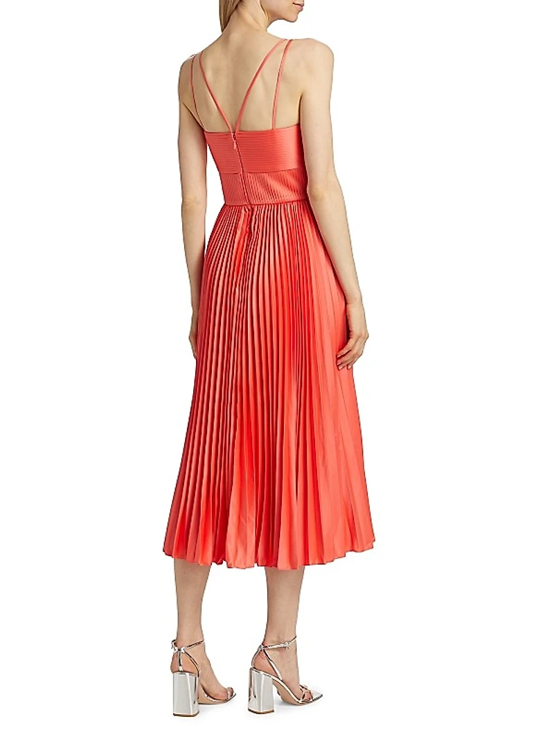 Krisley Pleated Sleeveless Midi Dress