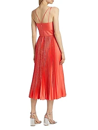 Krisley Pleated Sleeveless Midi Dress